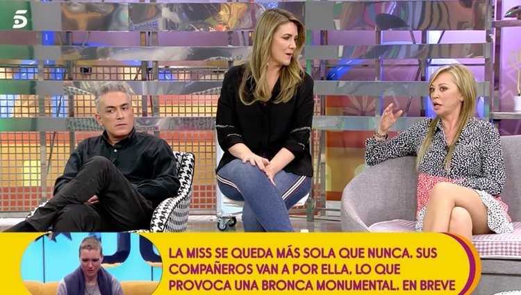 Belén Esteban respondiendo a Toño Sanchís en el plató de 'Sálvame'