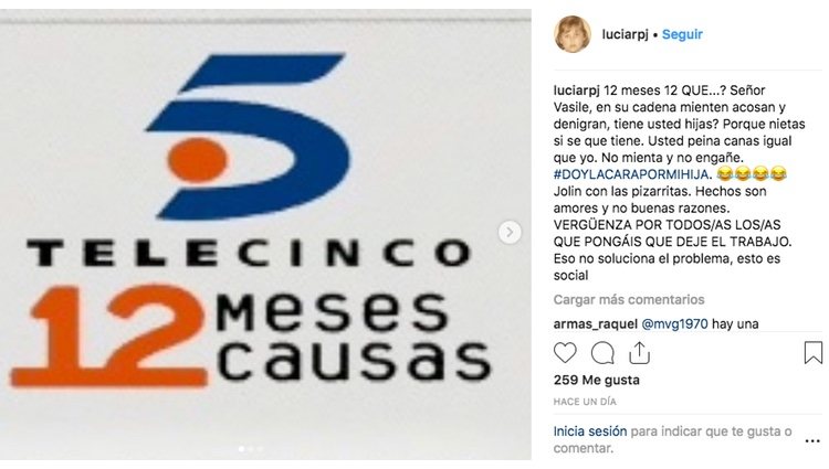 Palabras de Lucía Pariente hacia Paolo Vasile