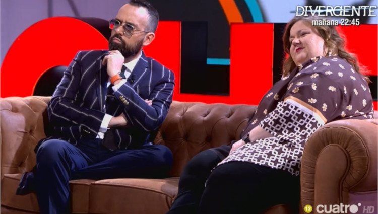 Itziar Castro y Risto Mejide en el plató de 'Chester'/Foto:Mitele