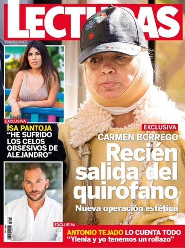 Carmen Borrego, recién operada en la portada de Lecturas