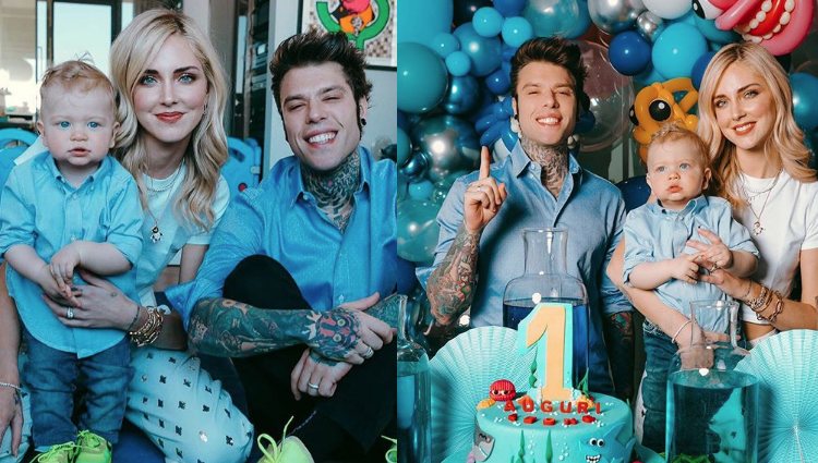 Chiara Ferragni y Fedez con su hijo Leoni en la fiesta por su primer cumpleaños