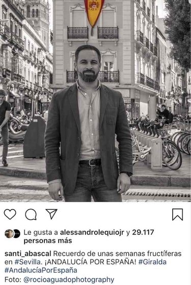 Una de las imágenes De Santiago Abascal a la que Álex Lequio ha dado like en Instagram