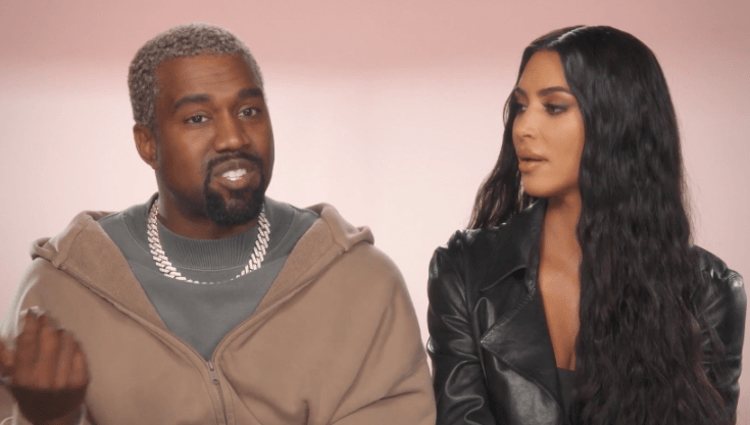 Kanye West y Kim Kardashian en el set de rodaje | Foto: E!