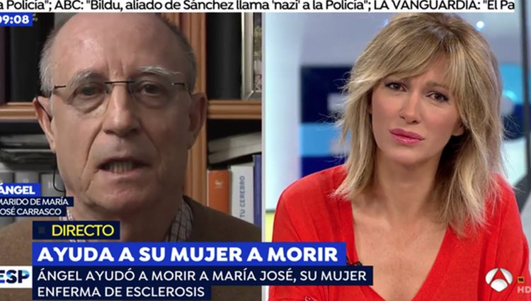 Susanna Griso entrevistando a Ángel Hernández en 'Espejo Público'