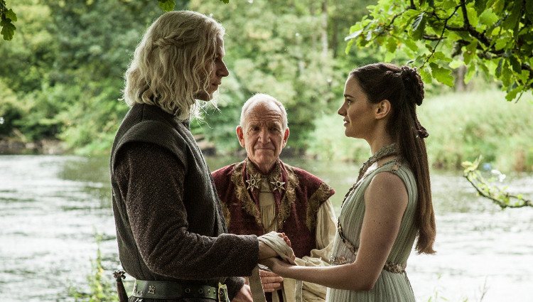 Momento de la boda entre Rhaegar y Lyanna durante la visión de Bran Stark