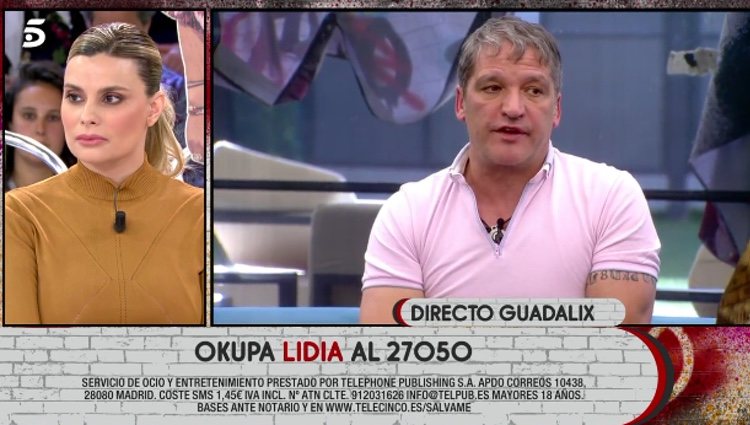 María Lapiedra y Gustavo González hablando antes de su reencuentro en plató / Telecinco.es