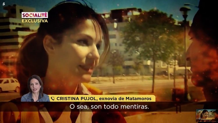 Cristina Pujol en llamada telefónica en exclusiva con 'Socialité' Foto: Telecinco