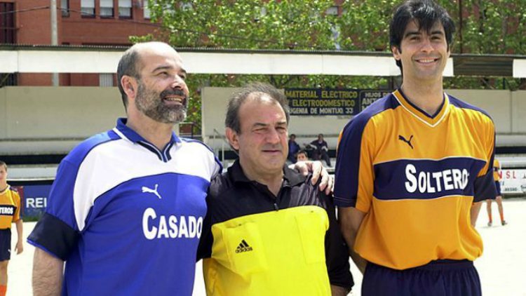 Jorge Fernández junto a Antonio Resines y Jesús Bonilla en un capítulo de la primera temporada de 'Los Serrano' | telecinco.es