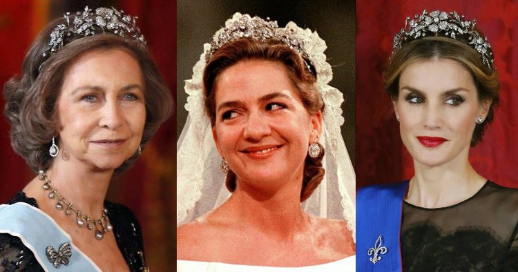 La Reina Sofía, la Infanta Cristina y la Reina Letizia con la Tiara Floral