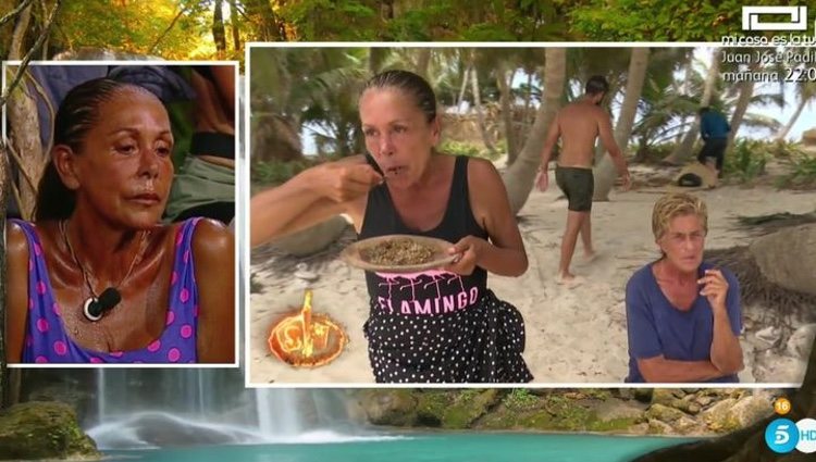 Isabel Pantoja comiendo en la isla | Foto: telecinco.es