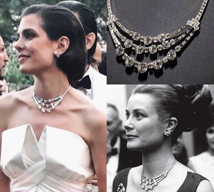 Carlota Casiraghi con el collar de Grace Kelly