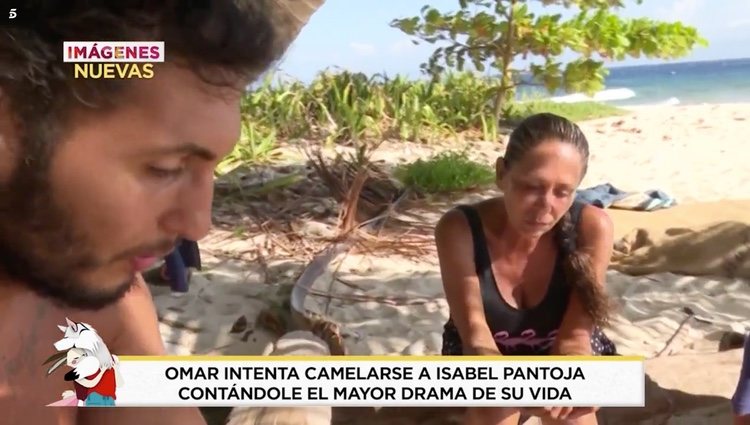 Omar Montes hablando de su familia con Isabel Pantoja l Foto: telecinco.es