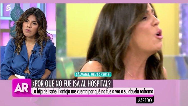 Chabelita escuchando las palabras de su prima / Telecinco.es