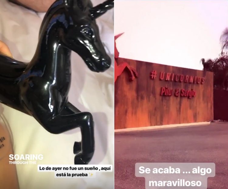 La entrada de la finca y el regalo del unicorcio / Instagram Carla Barber