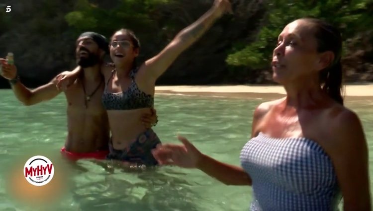 Isabel Pantoja, Dakota Tárraga y Fabio Colloricchio en 'Supervivientes 2019' Foto: Telecinco