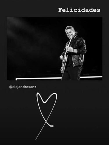 La felicitación de Raquel Perera a Alejandro Sanz/ Foto: instagram