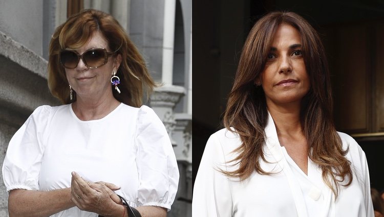 Belinda Washington y Mariló Montero en el funeral de Arturo Fernández