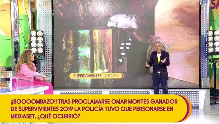 Kiko Hernández explica en imágenes en 'Sálvame' desde donde saltaron los amigos de Omar Monts Foto: Telecinco