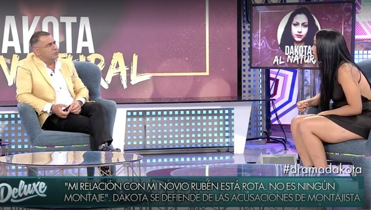 Dakota le cuenta a Jorge Javier su situación actual con Rubén / Foto: Telecinco.es