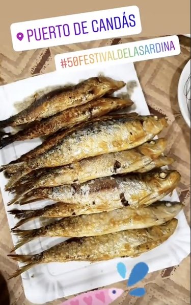 Las sardinas que se comieron Paula Echevarría y Miguel Torres/ Foto: Instagram