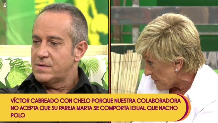 Víctor Sandoval, muy cabreado con el comportamiento de Chelo García Cortés Foto: Telecinco