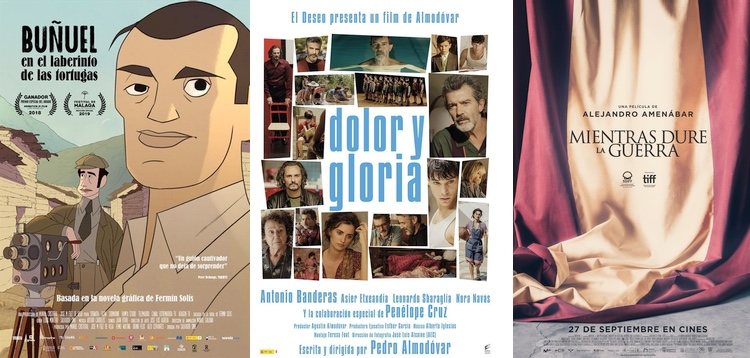 Carteles de las tres películas preseleccionadas