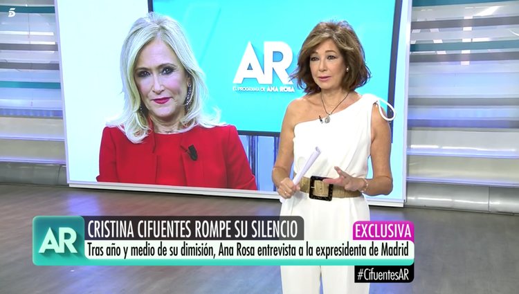 Cristina Cifuentes y Ana Rosa Quintana en 'El Programa de Ana Rosa'/Foto: telecinco.es