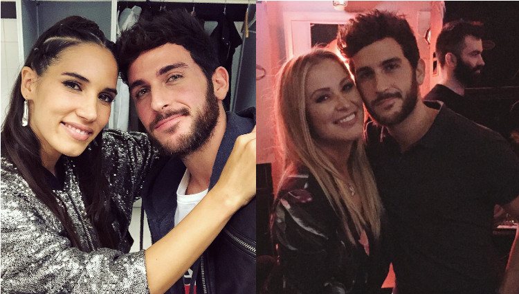 Álvaro Gango con India Martínez y Anastacia en sus respectivos conciertos/Foto:Instagram