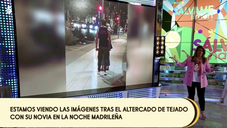 Una de las imágenes emitida en 'Sálvame' sobre la discusión entre Antonio Tejado y su novia Marina / Foto: Telecinco.es