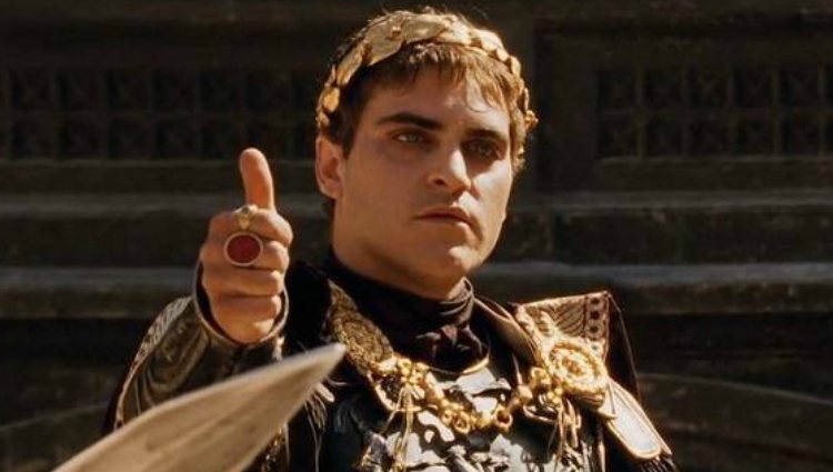 Joaquin Phoenix como Commodus en la película 'Gladiator'