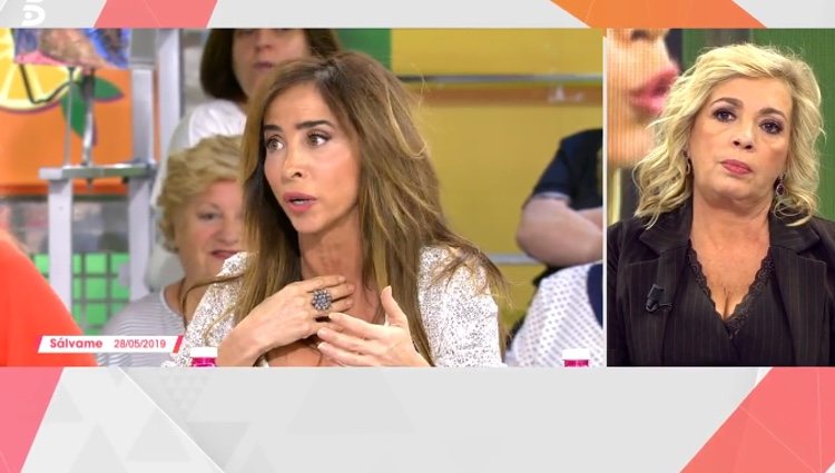 Carmen Borrego escuchando las palabras de María Patiño / Telecinco.es