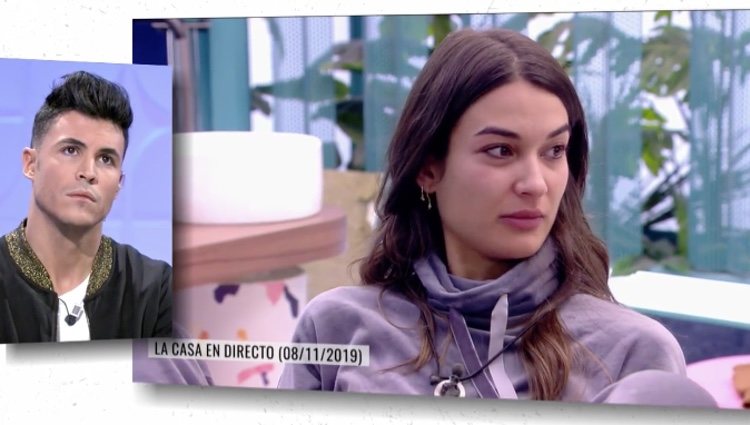 Estela Grande, comentando su relación con Kiko Jiménez / Foto: Telecinco.es