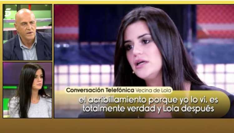 La vecina de Lola Ortiz hablando en 'Sálvame'/foto:telecinco.es