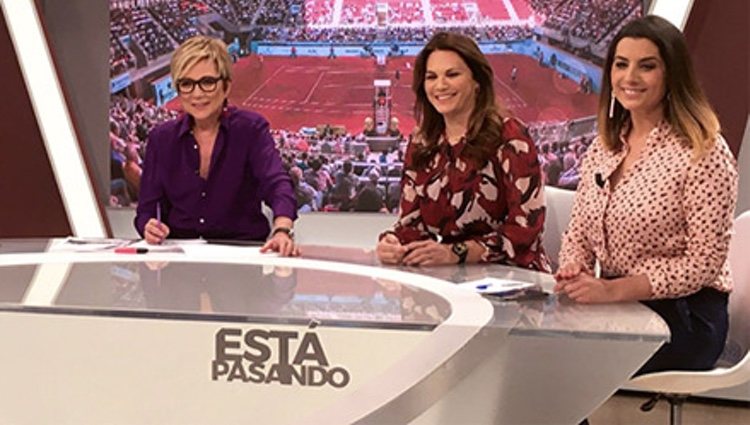 Fabiola Martínez en el plató de 'está pasando'/ Foto: Instagram