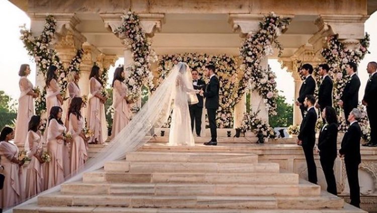 Nick Jonas y Priyanka Chopra en un momento de su boda