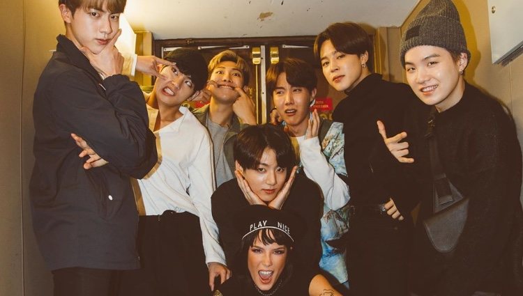 Halsey junto al grupo de K-pop BTS/ Foto: Instagram