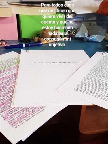 Carla Vigo muestra sus apuntes de teatro/Instagram