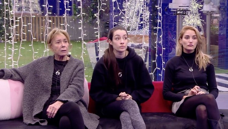 Mila Ximénez, Adara y Alba Carrillo reciben las noticias | Foto: telecinco.es