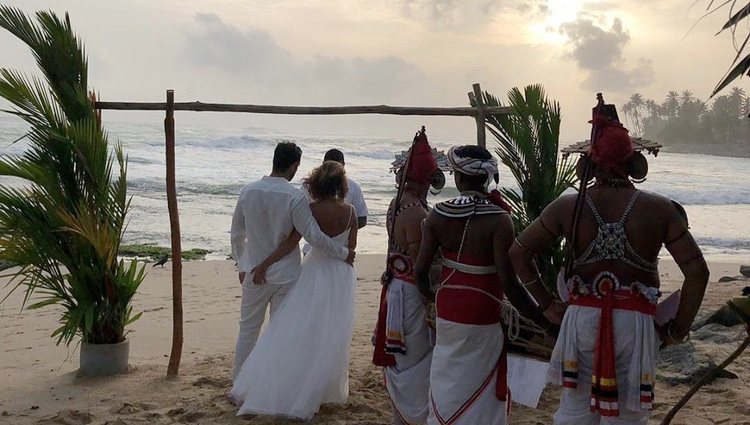 María Patiño y Ricardo Rodríguez durante su boda en Sri Lanka | Foto: Instagram