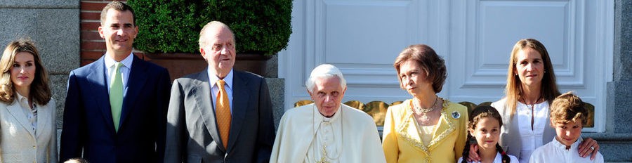 La Familia Real Española recibe al Papa Benedicto XVI en Zarzuela