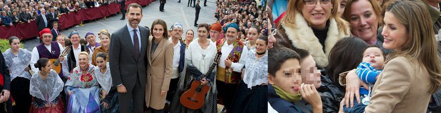 Los Príncipes Felipe y Letizia celebran el Compromiso de Caspe tras su paso por Alcañiz