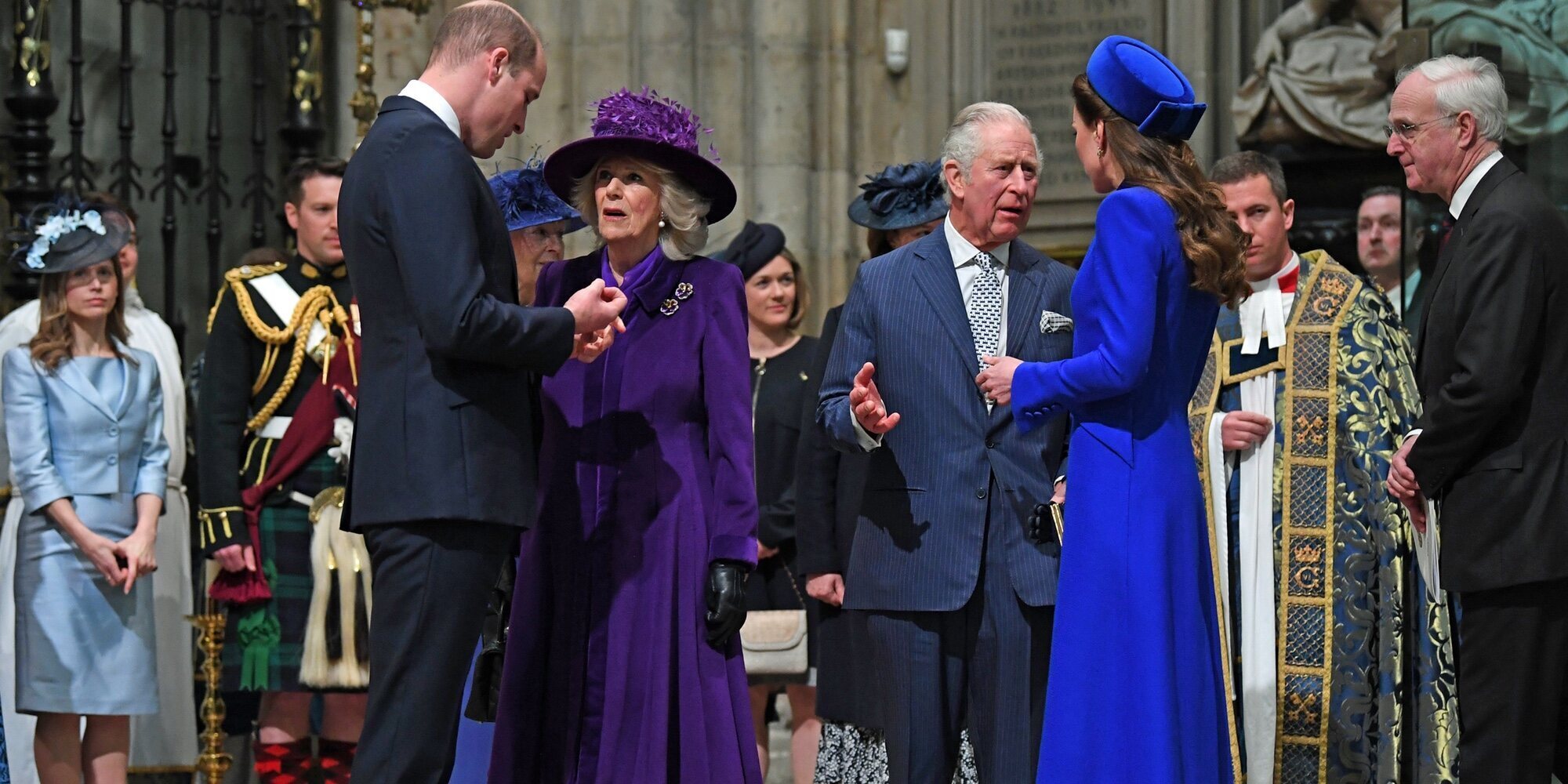 Carlos y Camilla y el Príncipe Guillermo y Kate Middleton cubren la ausencia de la Reina Isabel en el Día de la Commonwealth