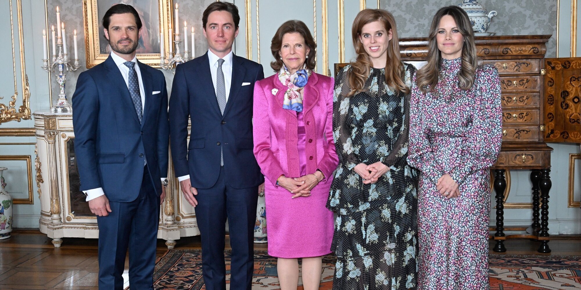 Silvia de Suecia, Carlos Felipe y Sofia de Suecia invitan a Beatriz de York y Edo Mapelli al Palacio Real por una causa común