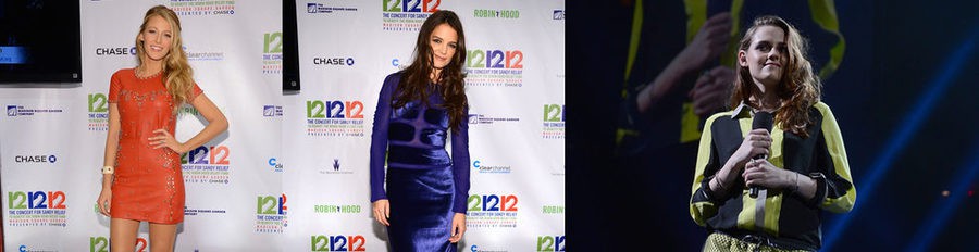 Katie Holmes, Kristen Stewart, Alicia Keys y Blake Lively participan en el concierto a favor de las víctimas de Sandy