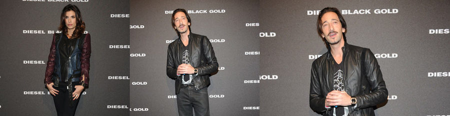 Elisabetta Canalis y Adrien Brody, en el front row de Diesel de la Semana de la Moda Masculina de Milán