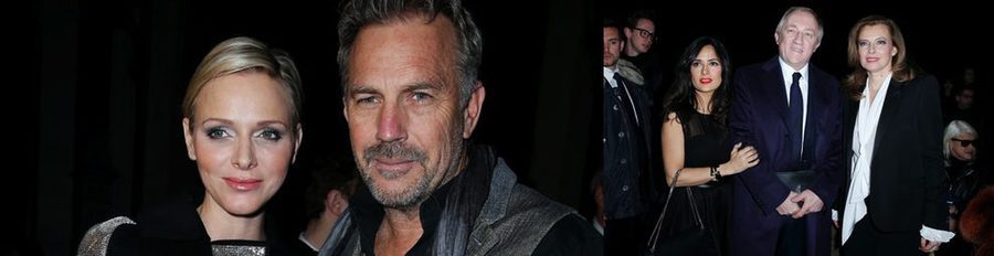 Charlene de Mónaco, Kevin Costner y Salma Hayek no pierden detalle en la Semana de la Moda de París