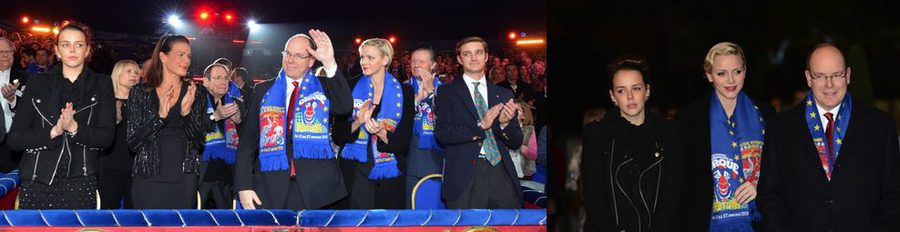 Los Príncipes Alberto, Charlene y Estefanía de Mónaco, Pierre Casiraghi y Pauline Ducruet clausuran el Festival de Circo