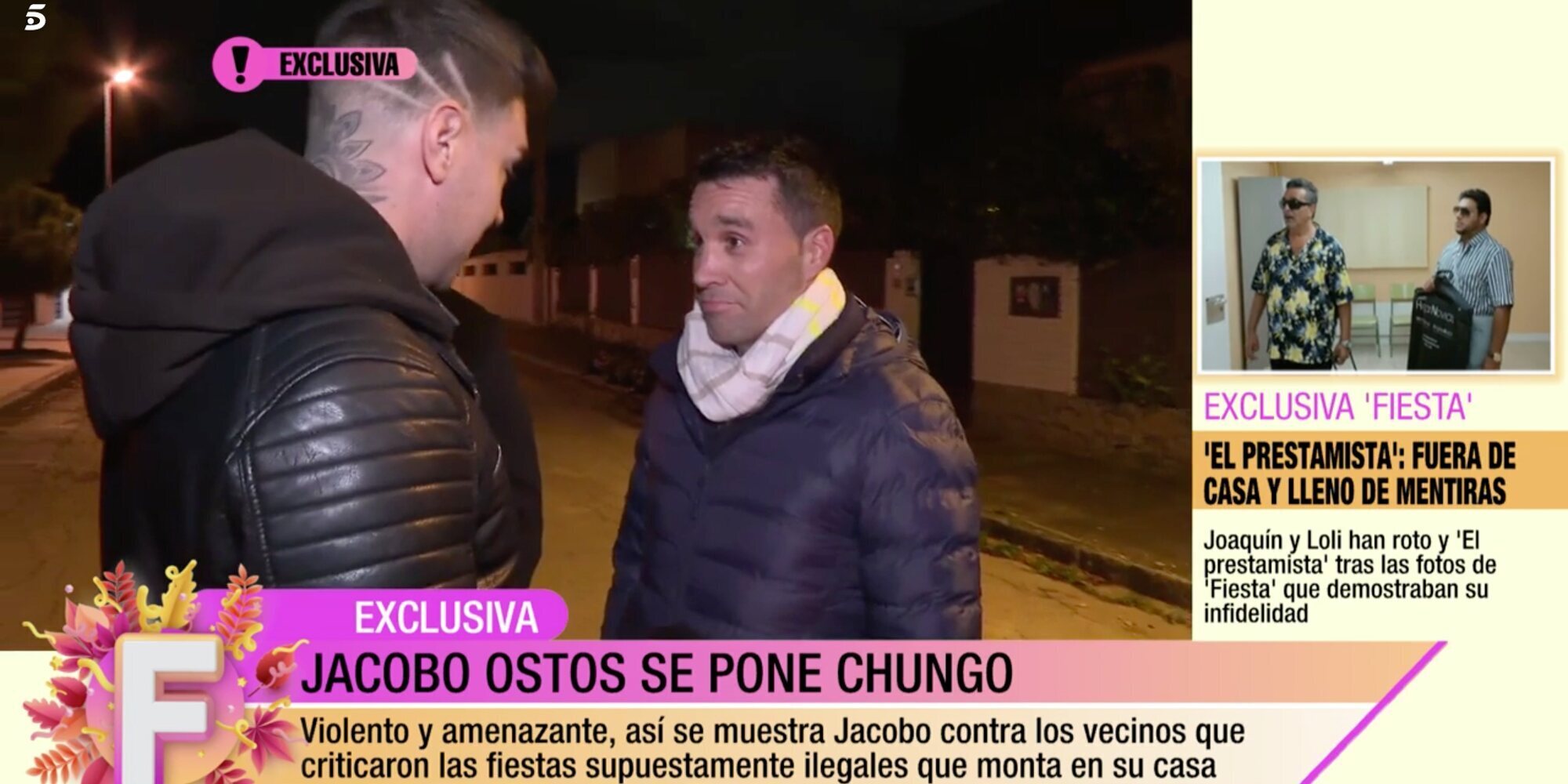 Jacobo Ostos pierde los papeles con uno de sus vecinos tras haber sido denunciado por hacer fiestas