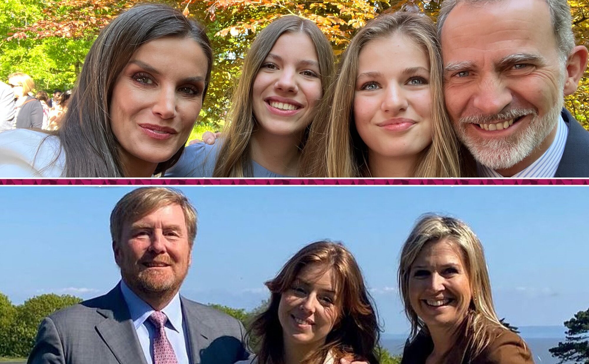 El discreto posado de Guillermo y Máxima de Holanda en la graduación de Alexia frente a los de Felipe y Letizia con Leonor