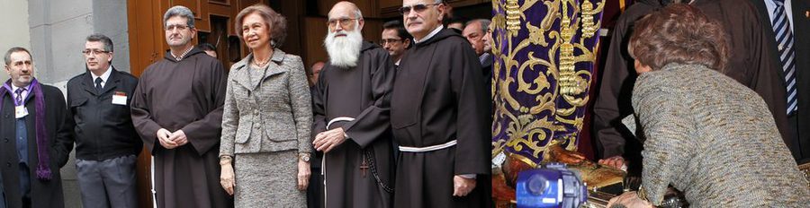 La Reina Sofía cumple con la tradición de la Familia Real y visita al Cristo de Medinaceli